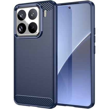 Mobigear Brushed Slim Xiaomi 15 Pro Hoesje Flexibel TPU Backcover - Blauw