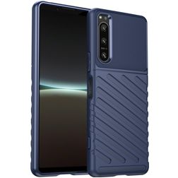 Mobigear Groove Sony Xperia 5 IV Hoesje Flexibel TPU Backcover - Blauw
