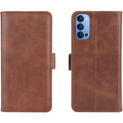 Mobigear Slim Magnet OPPO Reno 4 Hoesje Bookcase Portemonnee - Bruin