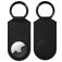 Valenta Snap Apple AirTag Hoesje Echt Leer Sleutelhanger - Zwart