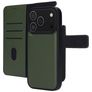 Mobiparts iPhone 17 Pro Hoesje Echt Leer Uitneembare 2in1 Bookcase Portemonnee - Groen