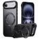 Mobigear Frosted Mag iPhone Air MagSafe Hoesje Hardcase Backcover met Standaard - Zwart