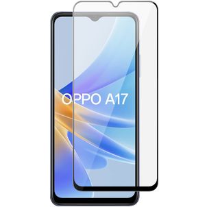Mobigear Premium OPPO A17 Glazen Screenprotector - Case Friendly - Zwart