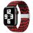 Mobigear Braided Nylon Apple Watch Bandje Klemsluiting - 42/41/40/38 mm - Zwart / Rood