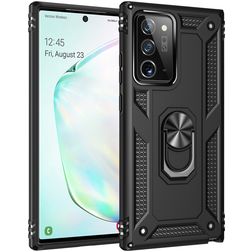 Mobigear Armor Ring Samsung Galaxy Note 20 Hoesje Hardcase Backcover Shockproof met Ringhouder - Zwart