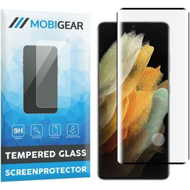 Mobigear Curved Samsung Galaxy S21 Ultra Glazen Screenprotector - Case Friendly - Zwart