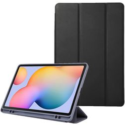Mobigear Tri-Fold Samsung Galaxy Tab S6 Lite Hoes Bookcase + Stylus Houder - Zwart