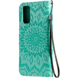 Mobigear Sunflower Samsung Galaxy S20 Hoesje Bookcase Portemonnee - Turquoise
