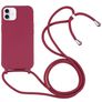 Mobigear Lanyard iPhone 16 Siliconen Hoesje met koord - Rood