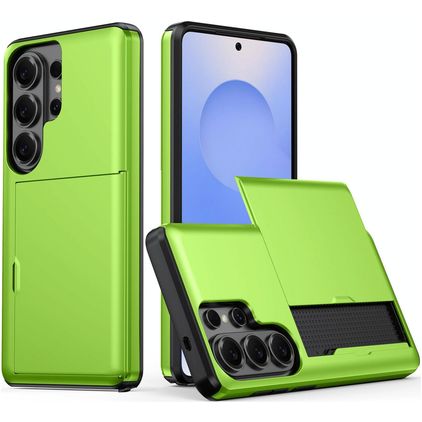 Mobigear Card Samsung Galaxy S26 Ultra Hoesje Hardcase Backcover Shockproof met Pasjeshouder - Groen