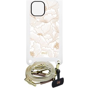 MIO Lanyard Universeel Telefoonkoord Verstelbaar - White Roses