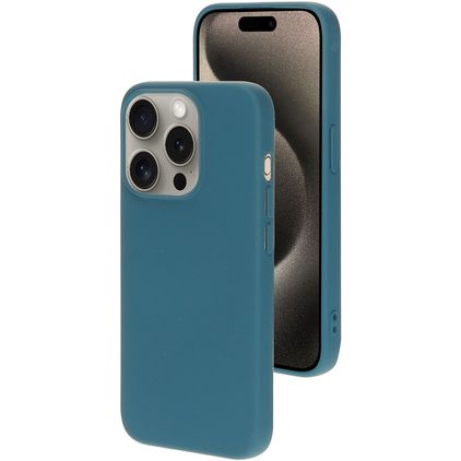 Mobiparts iPhone 15 Pro Siliconen Hoesje Backcover - Blueberry Blue