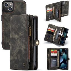 CaseMe 008 iPhone 13 Hoesje Uitneembare 2in1 Bookcase Portemonnee - Zwart