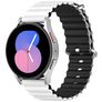 Mobigear Ocean Siliconen Smartwatch Bandje Gespsluiting - 22 mm - Zwart / Wit