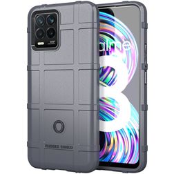 Mobigear Rugged Shield Realme 8 Hoesje Flexibel TPU Backcover Shockproof - Grijs