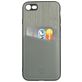 Valenta Card Slot iPhone SE (2022) Hoesje Echt Leer Backcover met Pasjeshouder - Grijs