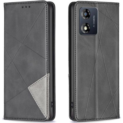 Mobigear Rhombus Slim Motorola Moto E13 Hoesje Bookcase - Zwart