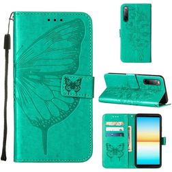Mobigear Butterfly Sony Xperia 10 IV Hoesje Bookcase Portemonnee - Groen
