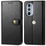 Mobigear Snap Button Motorola Edge 30 Pro Hoesje Bookcase Portemonnee - Zwart