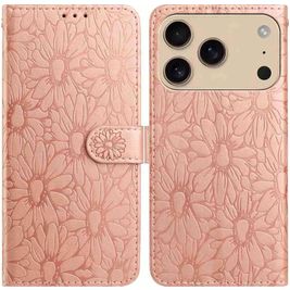 Mobigear Flowers iPhone 17 Pro Hoesje Bookcase Portemonnee - Roségoud