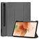 Mobigear Tri-Fold Gel Samsung Galaxy Tab S7 FE Hoes TPU,Kunstleer Bookcase + Stylus Houder - Grijs