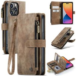 Caseme C30 iPhone 14 Pro Hoesje Bookcase Portemonnee - Bruin