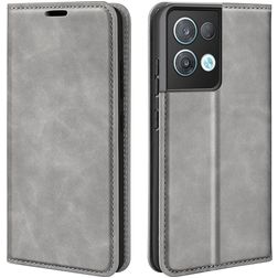 Mobigear Retro Slim OPPO Reno 8 Pro 5G Hoesje Bookcase Portemonnee - Grijs