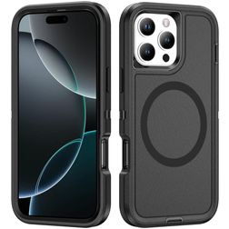 Mobigear Rugged Mag iPhone 16 Pro MagSafe Hoesje Hardcase Backcover Shockproof - Zwart