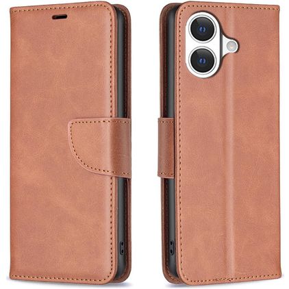 Mobigear Excellent iPhone 17 Hoesje Bookcase Portemonnee - Bruin