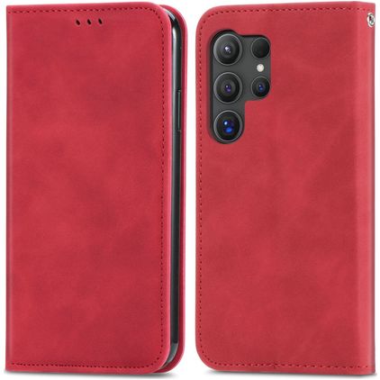 Mobigear Retro Slim Samsung Galaxy S25 Ultra Hoesje Bookcase Portemonnee - Rood