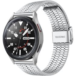 Mobigear Seven Bead Stalen Smartwatch Bandje Klemsluiting - 20 mm - Zilver