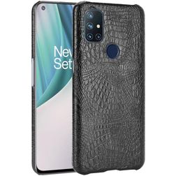Mobigear Croco OnePlus 8 Pro Hoesje Hardcase Backcover - Zwart