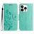 Mobigear Flowers iPhone 16 Pro Max Hoesje Bookcase Portemonnee - Groen