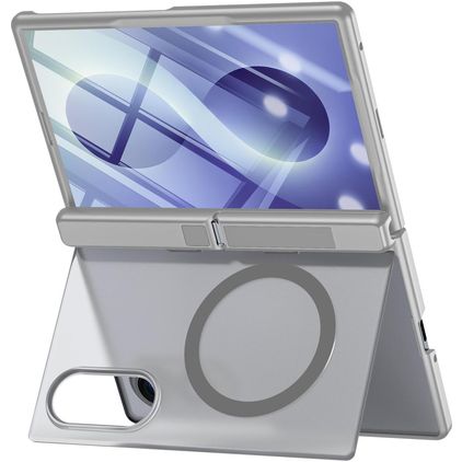 Mobigear Kickstand Samsung Galaxy Z Fold 8 MagSafe Hoesje Hardcase Backcover Shockproof met Standaard - Grijs