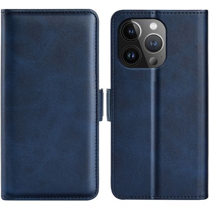 Mobigear Slim Magnet iPhone 15 Pro Hoesje Bookcase Portemonnee - Donkerblauw