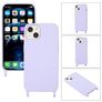 Mobigear Lanyard iPhone 14 Plus Siliconen Hoesje met koord - Paars