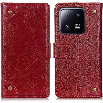 Mobigear Ranch Xiaomi 13 Hoesje Bookcase Portemonnee - Bordeaux Rood