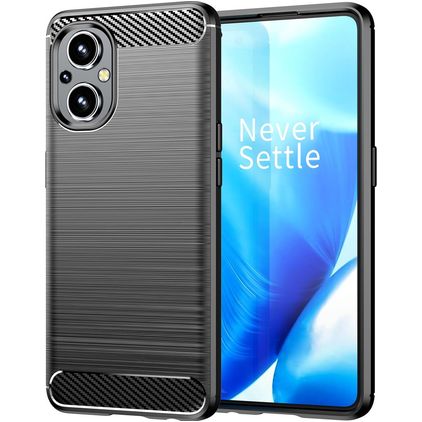 Mobigear Brushed Slim OPPO Reno 7 Lite Hoesje Flexibel TPU Backcover - Zwart