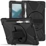 Mobigear SureGrip XGuard Lenovo Tab P11 Pro Gen 2 Hoes Hard Kunststof,Siliconen Backcover + Stylus Houder + Standaard - Zwart