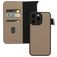 Mobiparts iPhone 15 Pro Max MagSafe Hoesje Echt Leer Uitneembare 2in1 Bookcase Portemonnee - Taupe