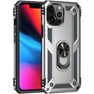 Mobigear Armor Ring iPhone 13 Pro Hoesje Hardcase Backcover Shockproof met Ringhouder - Zilver
