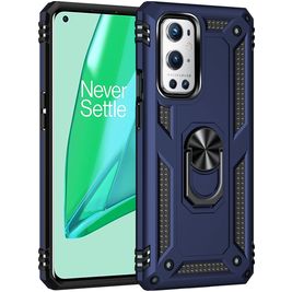 Mobigear Armor Ring OnePlus 9 Pro Hoesje Hardcase Backcover Shockproof met Ringhouder - Blauw
