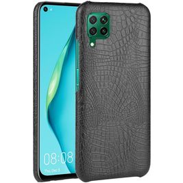 Mobigear Croco Huawei P40 Lite Hoesje Hardcase Backcover - Zwart