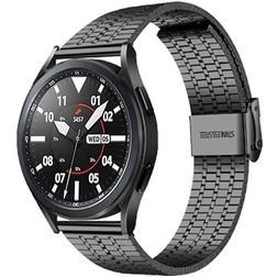 Mobigear Seven Bead Stalen Smartwatch Bandje Klemsluiting - Universeel 20 mm aansluiting - Zwart