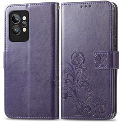Mobigear Clover Realme GT2 Pro Hoesje Bookcase Portemonnee - Paars