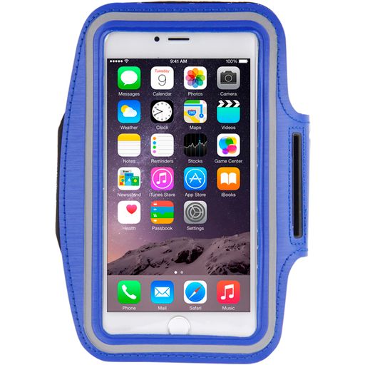 Mobigear Telefoonhouder Hardlopen iPhone 8 Plus Sport Hoesje Neopreen Sportarmband - Donkerblauw