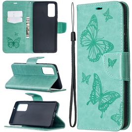 Mobigear Butterfly Samsung Galaxy S20 FE Hoesje Bookcase Portemonnee - Turquoise