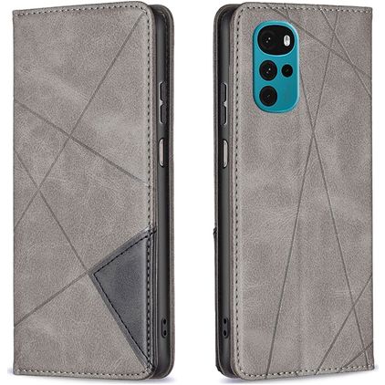 Mobigear Rhombus Slim Motorola Moto G22 Hoesje Bookcase - Grijs