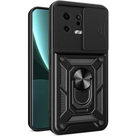 Mobigear Armor Ring Cam Slide Xiaomi 13 Hoesje Hardcase Backcover Shockproof met Ringhouder en Camera Slider - Zwart