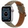 Mobigear Genova Leren Apple Watch Bandje Gespsluiting - 49/46/45/44 mm - Grijs